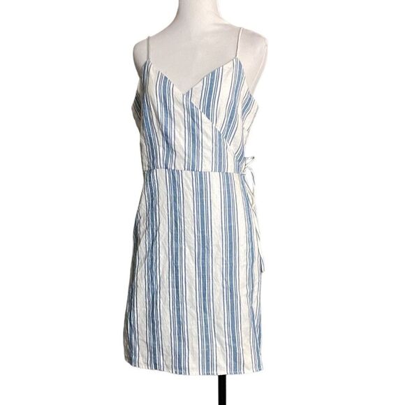 NWT Rag Poets Blue White Striped Canggu Wrap Dress - Picture 3 of 13